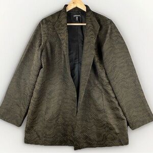Eileen Fisher Black and Gold Textured Oversized Blazer